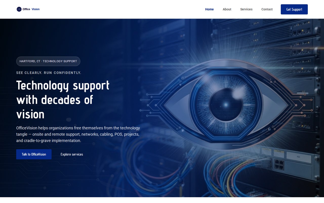 OfficeVision website homepage (demo)
